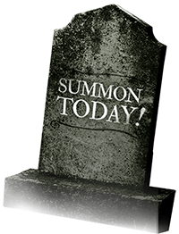 A tombstone labeled 'Summon Today!'